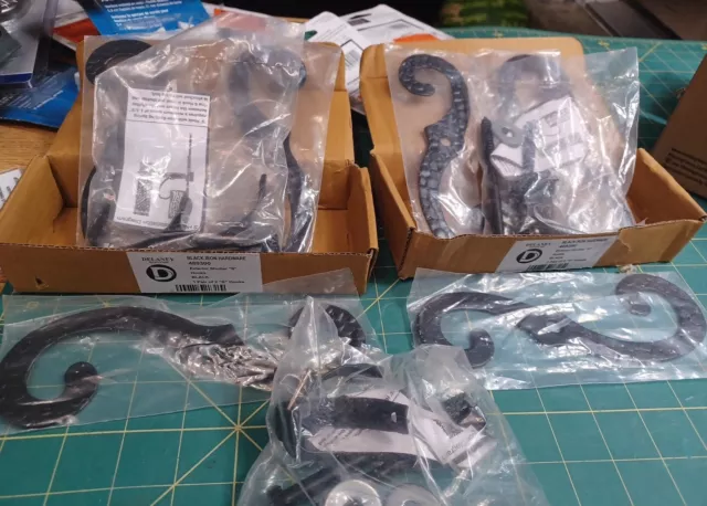 (3 Pair) Delaney Exterior Shutter Hinges 'S' Hook Iron Black 7" 489300 New