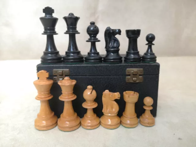 Alt Staunton Design Schachspiel Holzkiste Wood Chess Set Wood Box