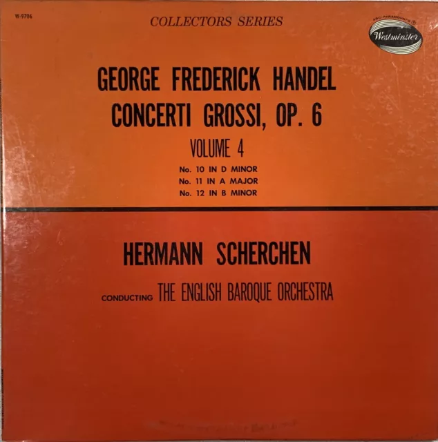 HANDEL Concerto Grossi Op 6 Vol 4 1957 Vinyl LP Westminster W-9706 - VG