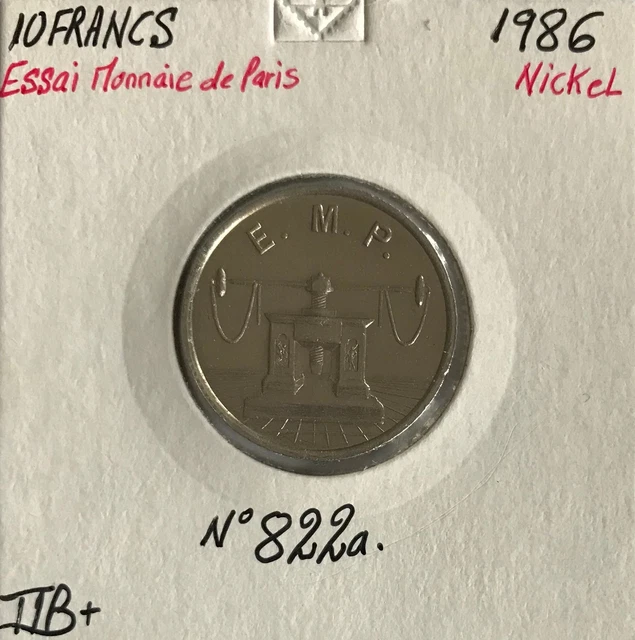 10 FRANCS ESSAI - 1986 - Pièce de monnaie en Nickel // TTB+