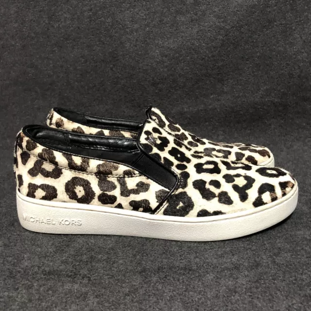 Michael Kors Shoes Women Size 6.5 Keaton Slip On Cheetah Print Calf Hair Sneaker