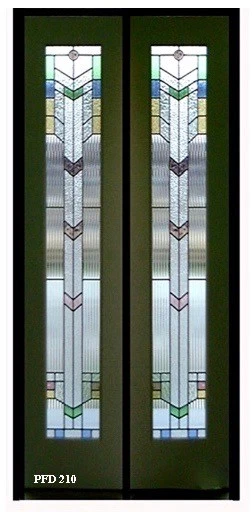 1 Pr Beautiful Stained Glass 18" x 80"x 13/8 designer Interior Bifolds or Doors