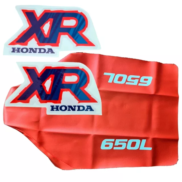 seat cover tank decals graphics for Honda xr650l 1992 syntethic leather orange