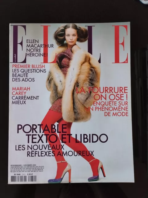 ELLE Magazine n°2970 du 2/12/2002; Mariah Carey/ Elle Macarthur/ E. Béart