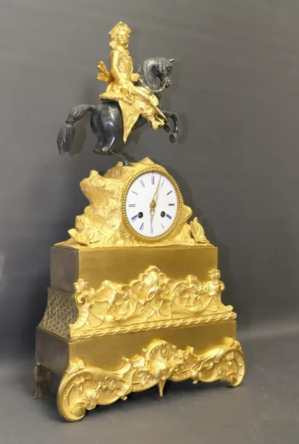 Bronze Uhr, Osmanischer Reiter, Feuervergold, Horlogerie a Paris , Potonié & Cie