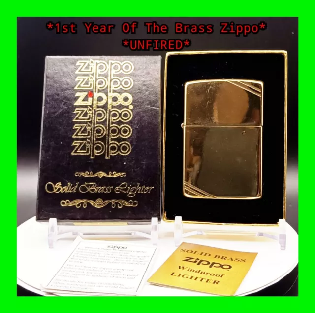 UNFIRED 1932-1982 Solid Brass 50th Anniversary Commemorative Zippo Lighter w/Box