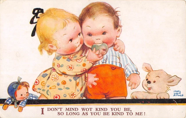 Carte Postale Ancienne Illustrateur Mabel Lucie Attwell I Don't Mind Wot