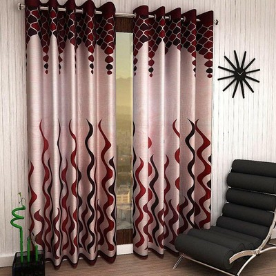 Bordeaux Neuf 2 Pièce Oeillet Polyester Rideau De Porte Set 2.1m Bordeaux 