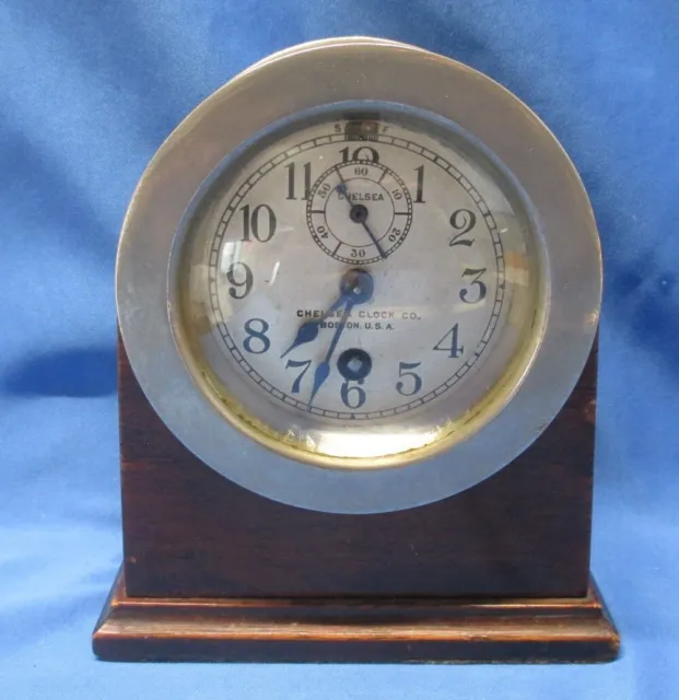 Vintage Chelsea Boston Ships Boat Automobile Clock 2 1/2" Dial Running Antique