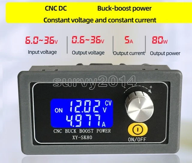ADJUSTABLE REGULATED POWER Supply DC Buck Boost Converter 5A Power ...