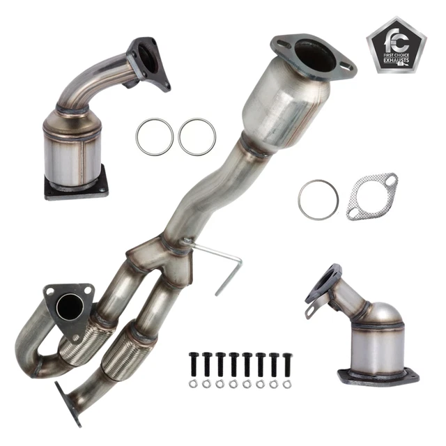 thumbnail interactive-video image 1 of Sarotin Front Left + Right Catalytic Converter Set – For Nissan Maxima 2009-2014 3.5L – EPA OBD II Approved – Direct Fit 1 of 4