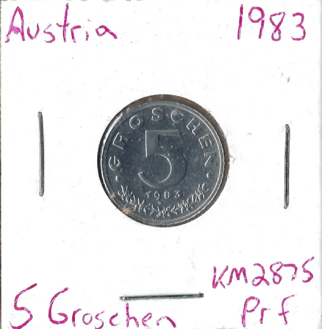 Coin Austria 5 Groschen 1983 KM2875, proof, combined shipping