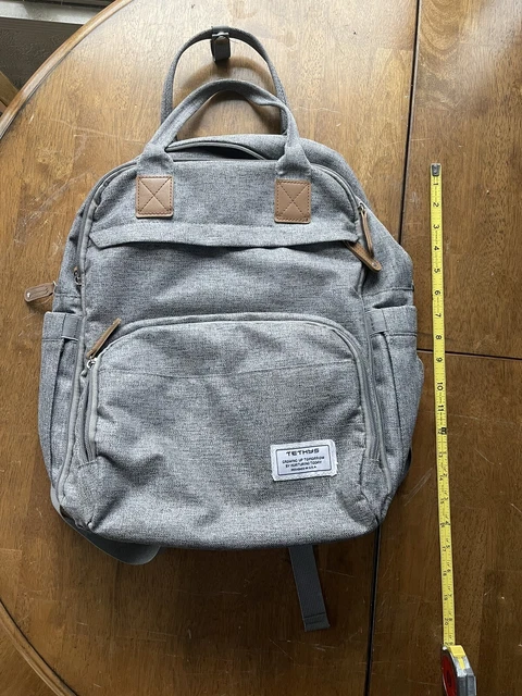 Diaper Backpack Multifunction Waterproof Maternity Baby Nappy Changing Bag Gray
