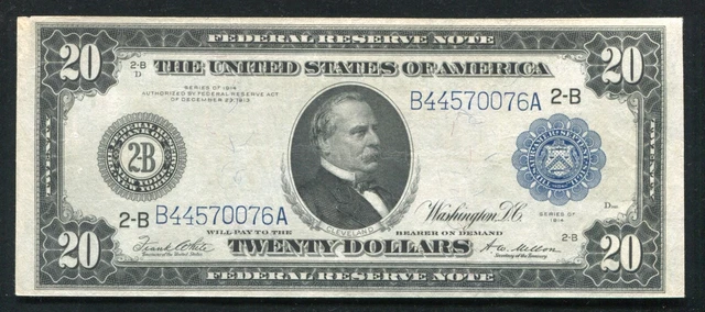 FR. 971a 1914 $20 TWENTY DOLLARS FRN FEDERAL RESERVE NOTE NEW YORK, NY AU