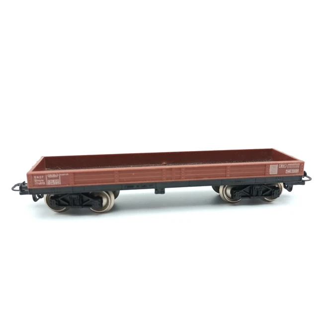 Ancien Wagon Plat ETS Avec Grue Métal – Échelle 0 1/43 – Modèle SNCF Marchandise
