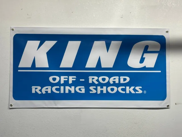 King Shocks off road Vinyl Banner Sign 2'X4' mancave shop room