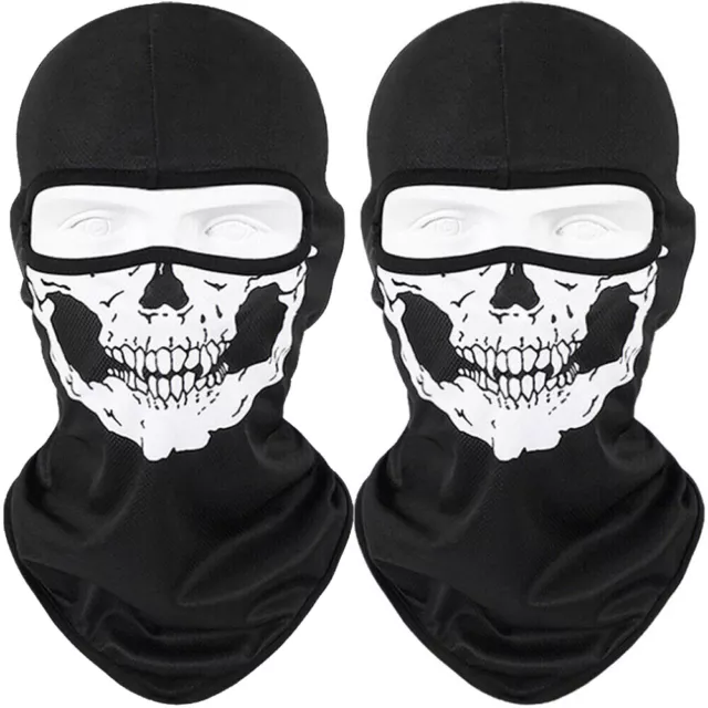 2Pack Men Women Tactical Skull Balaclava Winter Sport Face Mask Bandana Headwear