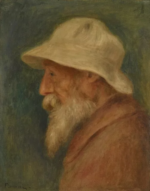 Pierre-auguste Renoir Hand oil painting on canvas,Man in a White Hat 24×36inch