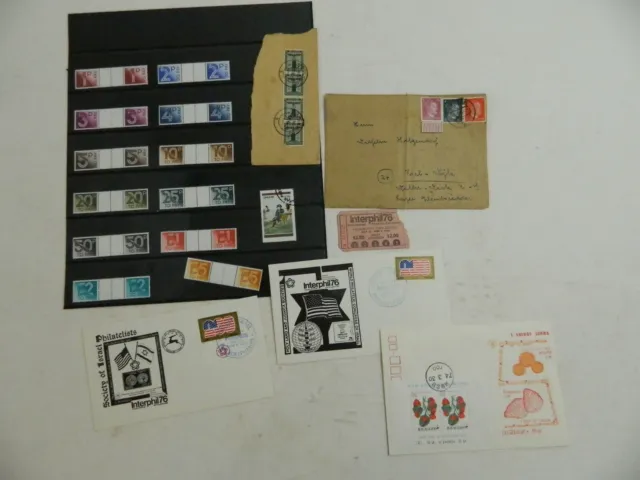 Briefmarken Portomarken Zusammendrucke und Interphil 76  LOT B-28052