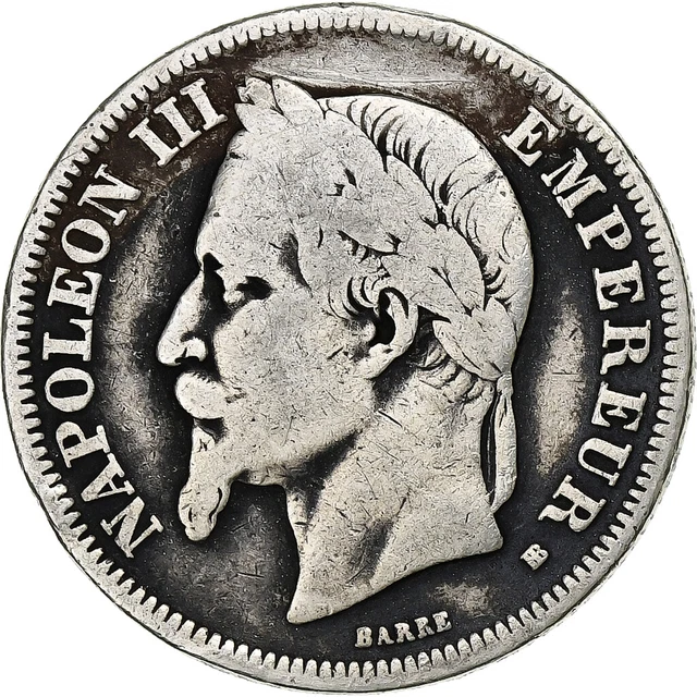 Napoléon III 5 Francs 1868 A Paris Argent 24.99 Gr