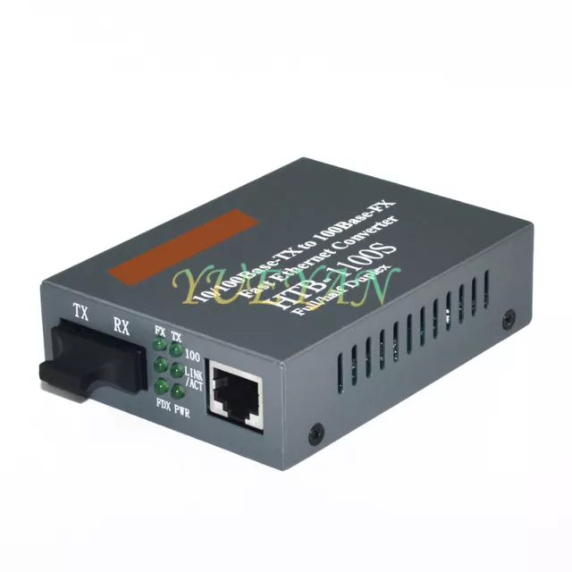 Fast Ethernet Fiber Optic Media Transceiver Single-Mode HTB-1100S 25 KM 10/100Mb