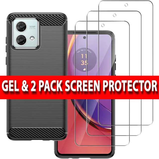Case For Motorola Moto G14 5G G73 5G Shockproof Carbon Cover & Screen Protector