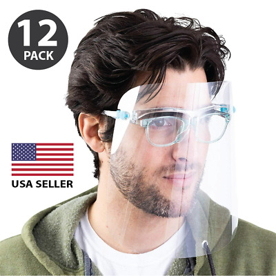 12 Set Safety Face Shield Anti-Splash Facial Cover Reusable Goggle Visor Unisex