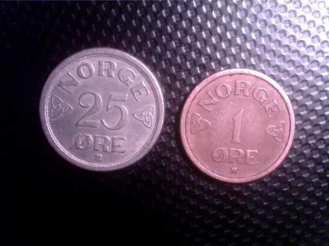 Norway    1 Ore    1954     25 Ore   1953      Sept22