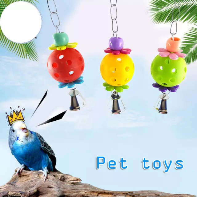 1PC Parrot Toys Plastic Funny Pet Bird Parakeet Climb Bite Chew With Bell BaWR