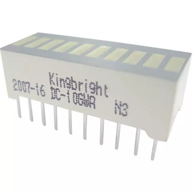 Kingbright DC-10YWA Bargraphe à LED x10 jaune (l x H x P) 25.4 x 10.16 x 8 mm