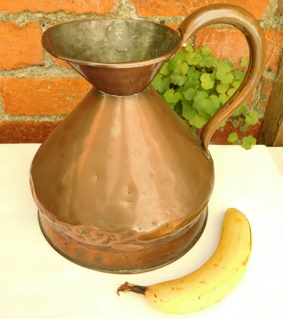 ANTIQUE COPPER JUG measure gallon with lead seal harvest jug cider