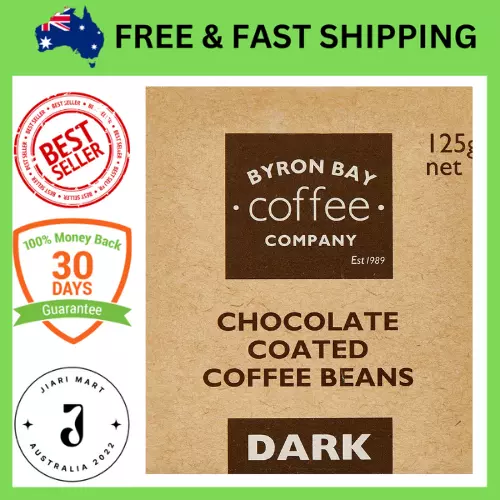 Byron Bay Coffee Company Dark Chocolate Coated Coffee Beans, 125g