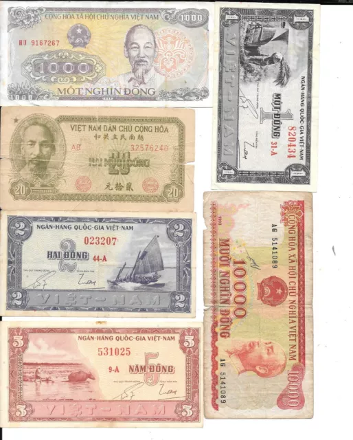 Lot de 30 billets du monde ayant circulé