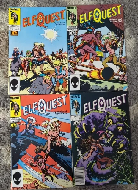 Lot Of 4 1985 Marvel Elf Quest Comics #2 & 4-6 Bagged And Boarded
