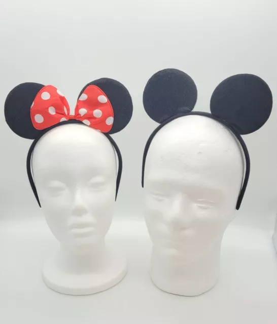 Mickey Minnie Mouse Ears Bow Headbands 1 each + bonus