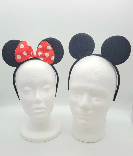 Mickey Minnie Mouse Ears Bow Headbands 1 each + bonus