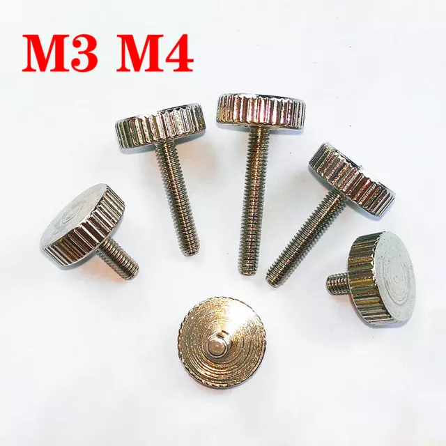 M3 M4 Knurled Hand Screw Computer Case CPB Carbon Steel Nickel Plated Bolts