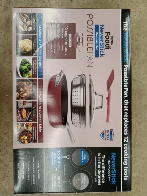 New Ninja Foodi NeverStick Possible Pan Cookware Set Replaces 12 Cooking Tools