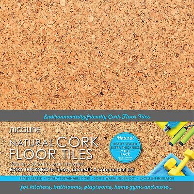 NICOLINE 5mm Sealed Cork Floor Tiles 0.80m2 Natural, 3/16-SL/F Adhesion Flooring
