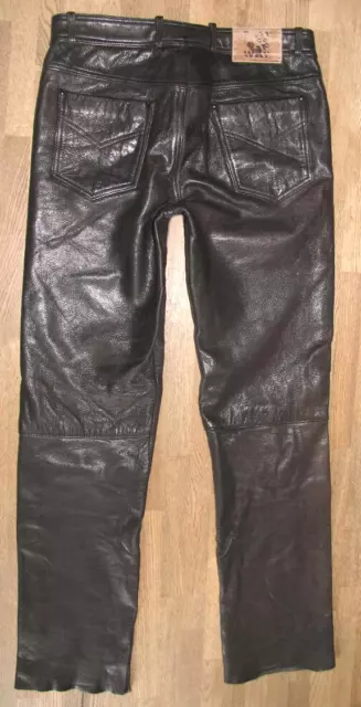 " Fast Way " Uomo- Jeans IN Pelle / Moto - Pantaloni di Nero Circa W33 " / L34 "