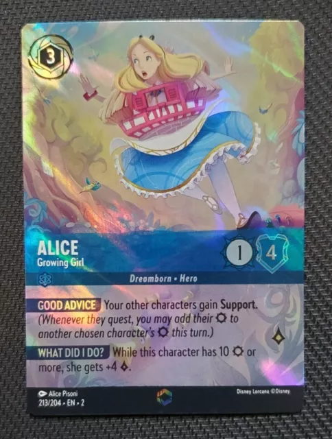 Disney Lorcana Rise Of The Floodborn Enchanted Foil 213 Alice Growing Girl