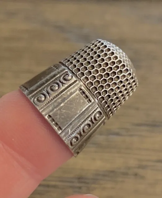 Sterling Silver Ornate Sewing Thimble Antique