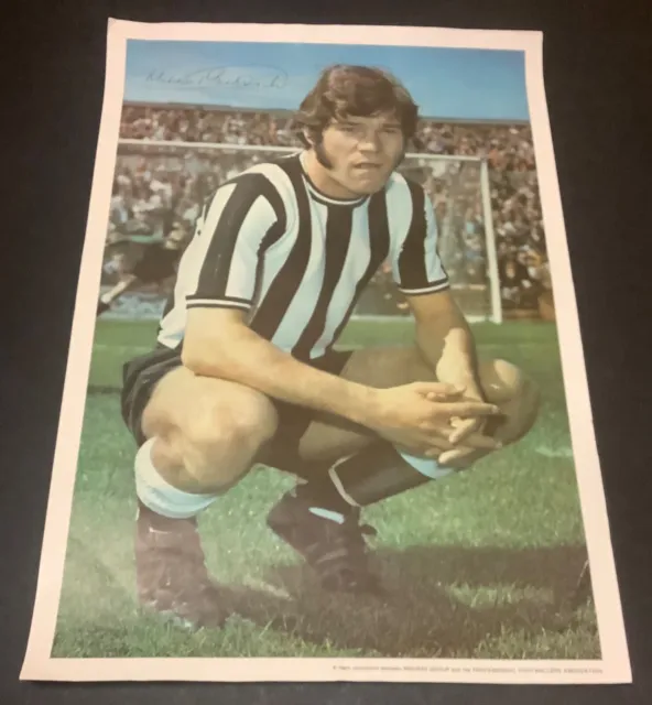 Poster PFA Malcolm Macdonald Newcastle United vintage anni '70