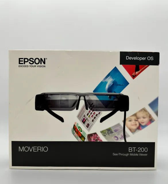 Epson Moverio Augmented Reality Smart Glasses BT-200 w/ Case *Developer OS*