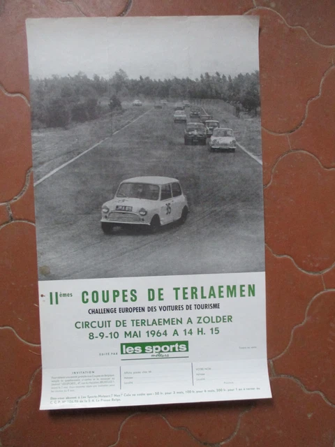 2 ME COUPE DE TERLAEMEN ZOLDER 1964 Ancienne Affiche 56X 36 CM EUR 39 2-me-coupe-de-terlaemen-zolder-1964-ancienne-affiche-56x-36-cm-eur-39