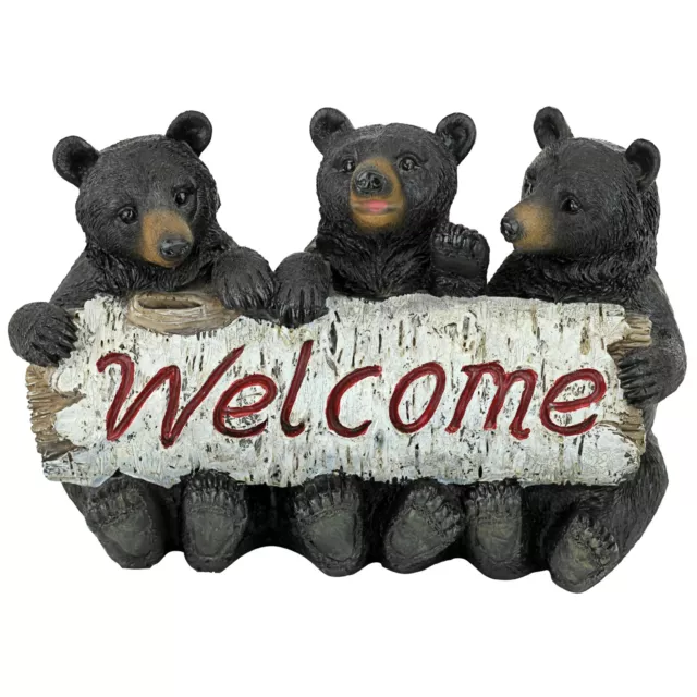 Design Toscano Black Bear Cubs Welcome Statue