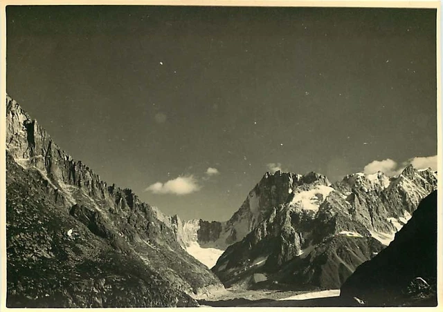 PHOTO 250615 - LES ALPES Massif du MONT BLANC August 1953 Mountain Snow