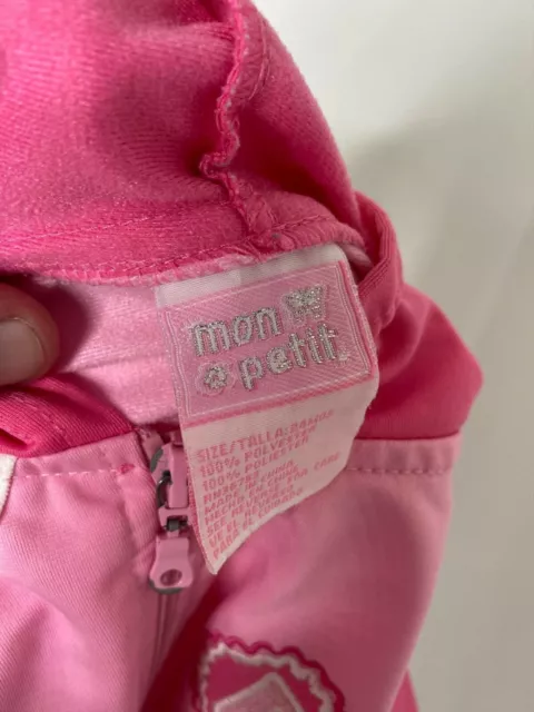 Mon-Petit Infant Girl's Hooded Track Jacket Pink Princess Size 24 Month's 3