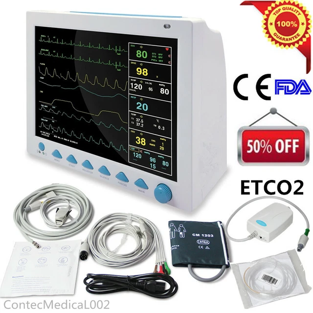 CE CMS8000 ICU Patient Monitor ETCO2 Capnograph Vital Signs Monitor 6 ...