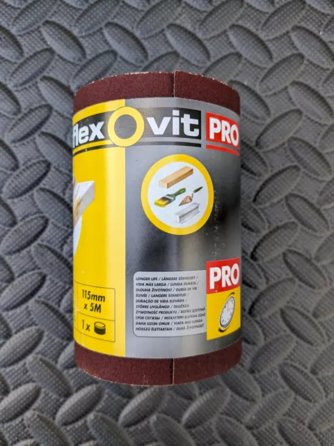 FLEXOVIT PRO HIGH PERFORMANCE SANDING ROLL 115mm x 5M 120grit From £4.50 each